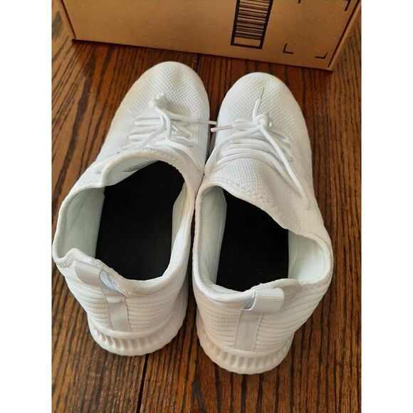 New Mens 8.5 42 White Lightweight Running Tennis Walking Slip On Atheletic Shoes - Picture 4 of 6